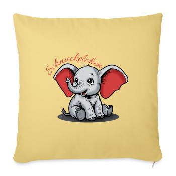 Cute Elephant - Sofa pillowcase 17,3'' x 17,3'' (45 x 45 cm) - washed yellow - Front