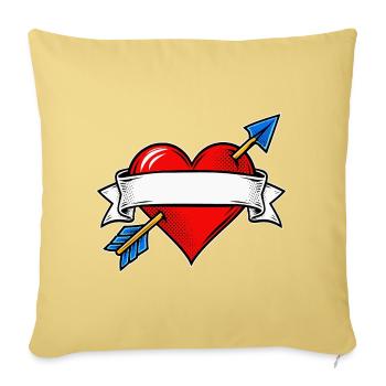 Herz mit Pfeil Pop Art Banner - Sofakissenbezug 45 x 45 cm - Hellgelb - Vorne
