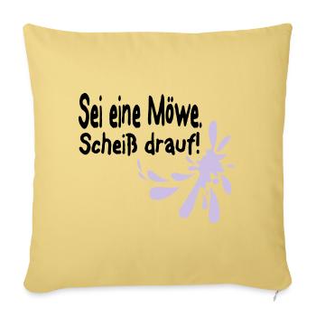Möwen Scheiß drauf--3 - Sofakissenbezug 45 x 45 cm - Hellgelb - Vorne