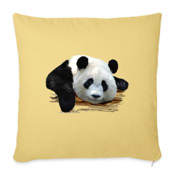 Süßer Panda-Kunstdruck - Sofakissenbezug 45 x 45 cm - Hellgelb - Vorne