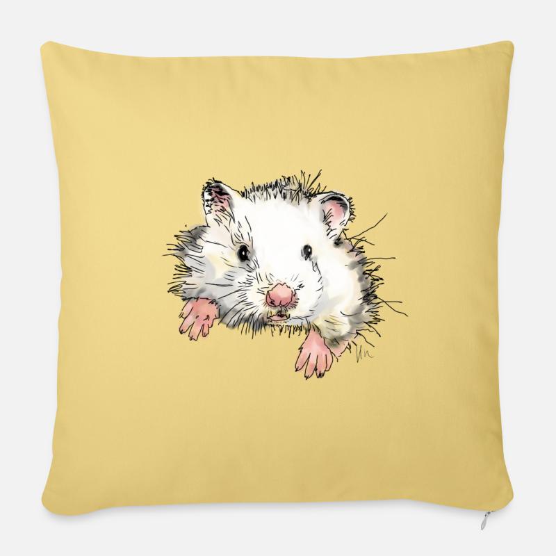Hamster - Sofakissenbezug 45 x 45 cm - Hellgelb