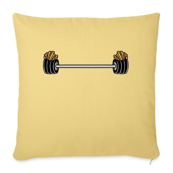 Haltérophilie Français Fries Bodybuilder - Housse de coussin décorative 45 x 45 cm - jaune délavé - Devant