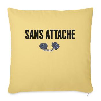 Sans attache cadeau célabataire - Housse de coussin décorative 45 x 45 cm - jaune délavé - Devant