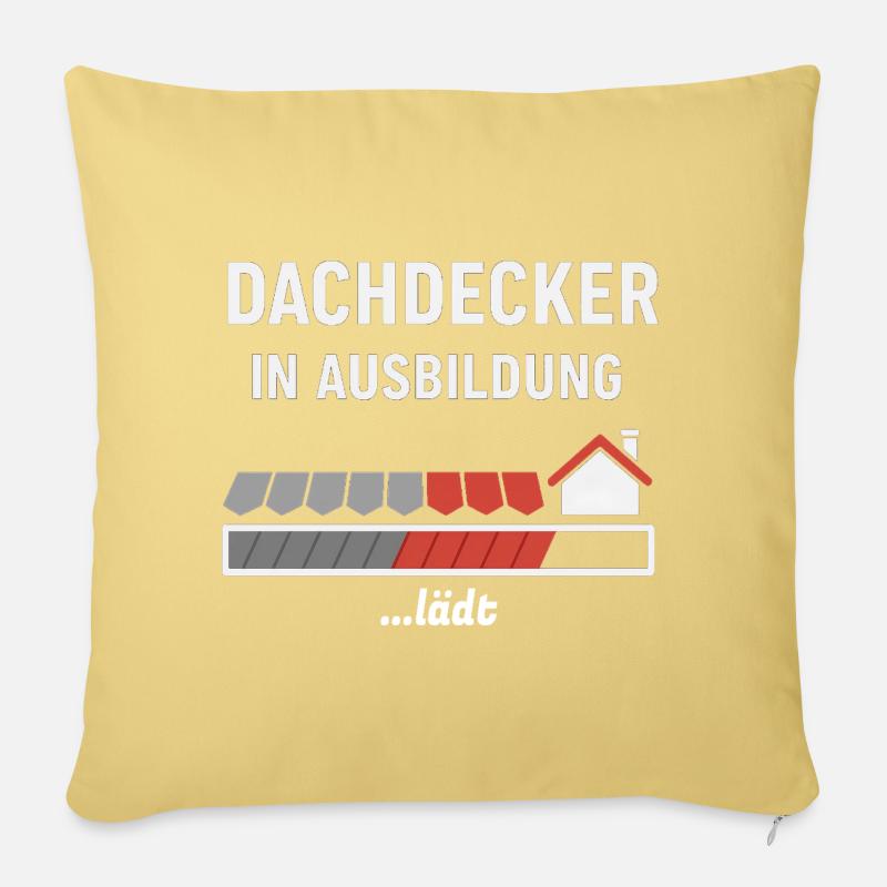 Dachdecker in Ausbildung Motiv - Sofakissenbezug 45 x 45 cm - Hellgelb