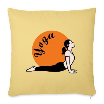 Yoga Amour - Housse de coussin décorative 45 x 45 cm - jaune délavé - Devant