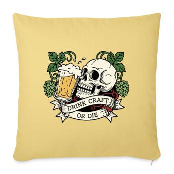 Stilvolles Bier - Hopfenkunst - Sofakissenbezug 45 x 45 cm - Hellgelb - Vorne