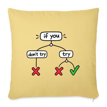 Humor lover, logical, decision-making, funny - Sofa pillowcase 17,3'' x 17,3'' (45 x 45 cm) - washed yellow - Front