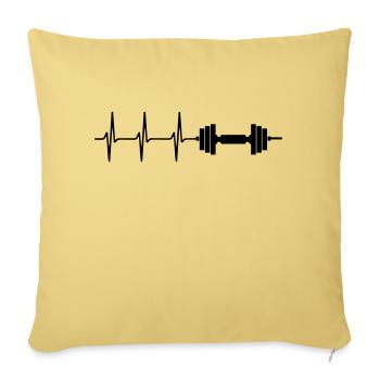 herzschlag haltère workout - Housse de coussin décorative 45 x 45 cm - jaune délavé - Devant