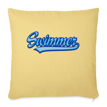 Swimmer - Sofa pillowcase 17,3'' x 17,3'' (45 x 45 cm) - washed yellow - Front