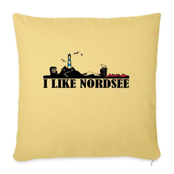 J'aime Silhouette mer du Nord - Housse de coussin décorative 45 x 45 cm - jaune délavé - Devant