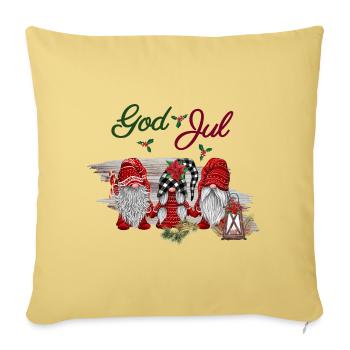 God jul Merry Christmas Xmas Design - Sofa pillowcase 17,3'' x 17,3'' (45 x 45 cm) - washed yellow - Front