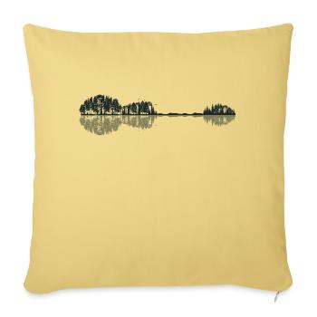 guitare forêt arbres nature see miroir - Housse de coussin décorative 45 x 45 cm - jaune délavé - Devant