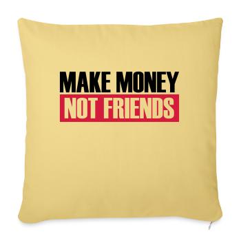 Logo Gagner de l’argent - Housse de coussin décorative 45 x 45 cm - jaune délavé - Devant