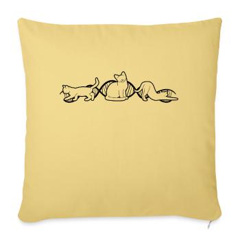 Domestic Cat Cat Pet Cat Cats Kitten - Sofa pillowcase 17,3'' x 17,3'' (45 x 45 cm) - washed yellow - Front