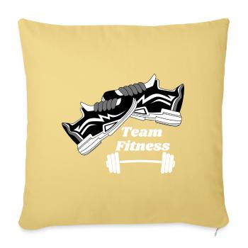 Team Fitness Sneaker and Dumbbell - Sofa pillowcase 17,3'' x 17,3'' (45 x 45 cm) - washed yellow - Front
