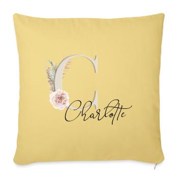 Charlotte! Name Boho - Sofa pillowcase 17,3'' x 17,3'' (45 x 45 cm) - washed yellow - Front