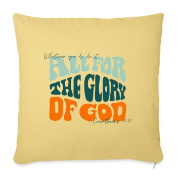 All for the glory of god - UNITED - Sofa pillowcase 17,3'' x 17,3'' (45 x 45 cm) - washed yellow - Front
