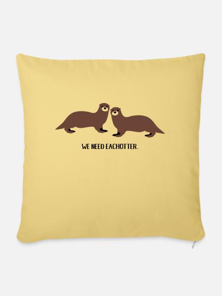 We need eachotter - Sofa pillowcase 17,3'' x 17,3'' (45 x 45 cm) - washed yellow