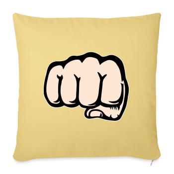 Fist hand icon front - Sofa pillowcase 17,3'' x 17,3'' (45 x 45 cm) - washed yellow - Front