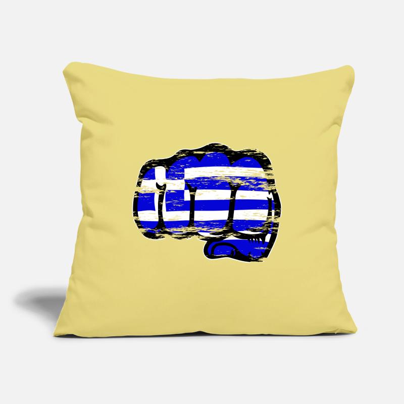 Drapeau de la Grèce poing de main utilisé Housse de coussin décorative 45 x 45 cm