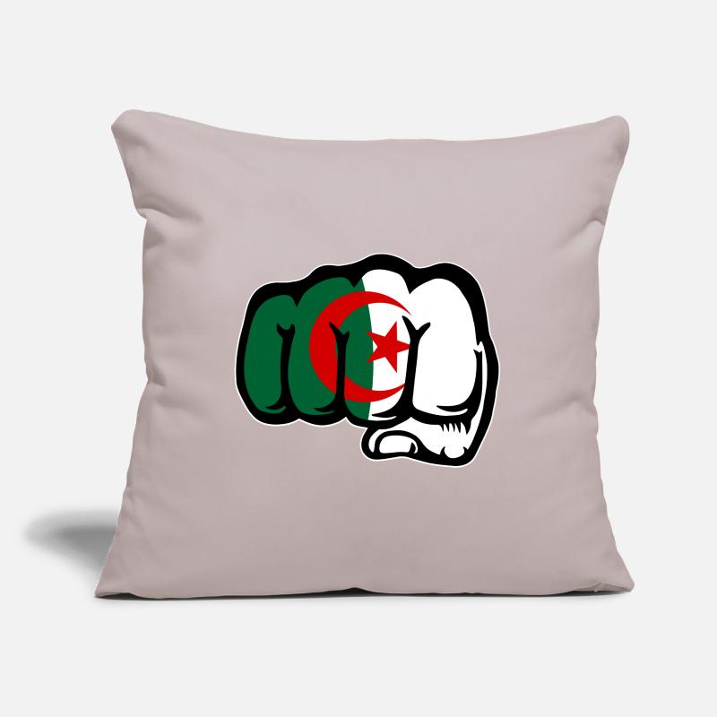 Drapeau de l’Algérie Main Poing Housse de coussin décorative 45 x 45 cm
