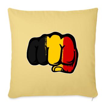 Drapeau de la Belgique Main Poing - Housse de coussin décorative 45 x 45 cm - jaune délavé - Devant