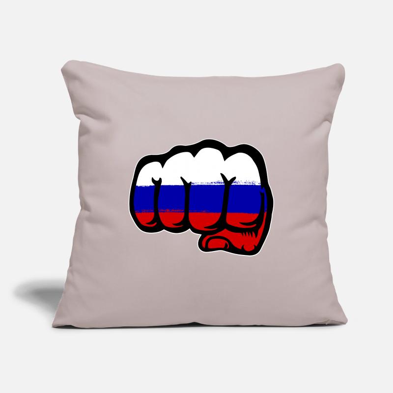 Drapeau de la Russie main poing Housse de coussin décorative 45 x 45 cm