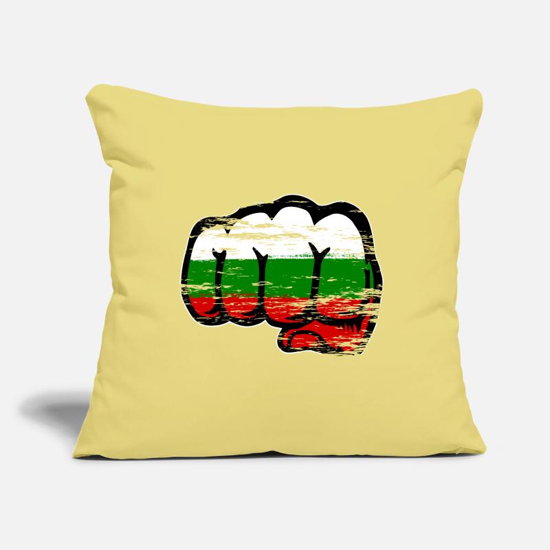 Drapeau de la Bulgarie Main Poing Utilisé Housse de coussin décorative 45 x 45 cm
