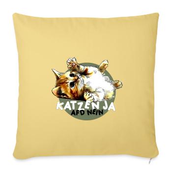 Süße Katze Ja, Partei AfD Nein - Sofakissenbezug 45 x 45 cm - Hellgelb - Vorne