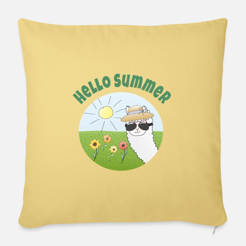 Hello Summer: Sonnenscheinalpaka - Sofakissenbezug 45 x 45 cm - Hellgelb