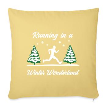 Running in a winter wonderland (men) - Sofa pillowcase 17,3'' x 17,3'' (45 x 45 cm) - washed yellow - Front