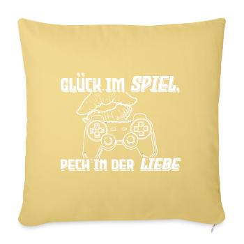 Luck in the game, bad luck in love - Sofa pillowcase 17,3'' x 17,3'' (45 x 45 cm) - washed yellow - Front