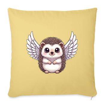 Cute hedgehog with wings halo Christmas - Sofa pillowcase 17,3'' x 17,3'' (45 x 45 cm) - washed yellow - Front