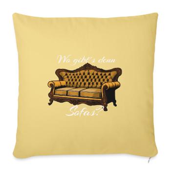 Vintage Sofa Saying, Where can you find something like that? - Sofa pillowcase 17,3'' x 17,3'' (45 x 45 cm) - washed yellow - Front