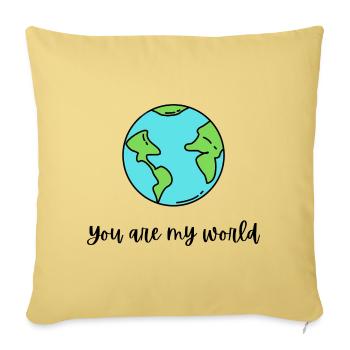 You are my world. - Housse de coussin décorative 45 x 45 cm - jaune délavé - Devant