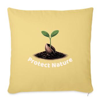 Protect Nature Logo - Sofa pillowcase 17,3'' x 17,3'' (45 x 45 cm) - washed yellow - Front