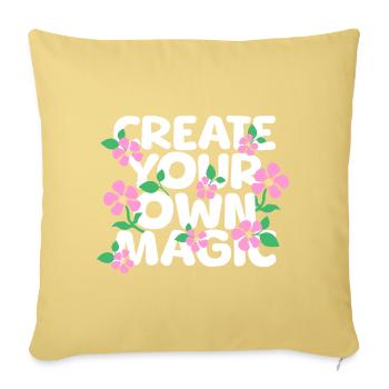 Create Your Own Magic - Sofa pillowcase 17,3'' x 17,3'' (45 x 45 cm) - washed yellow - Front