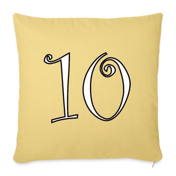 10. 10 YEARS. 10th ANNIVERSARY. 10 YEAR ANNIVERSARY. - Sofa pillowcase 17,3'' x 17,3'' (45 x 45 cm) - washed yellow - Front