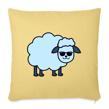 Lunettes de soleil Bleu mouton - Housse de coussin décorative 45 x 45 cm - jaune délavé - Devant