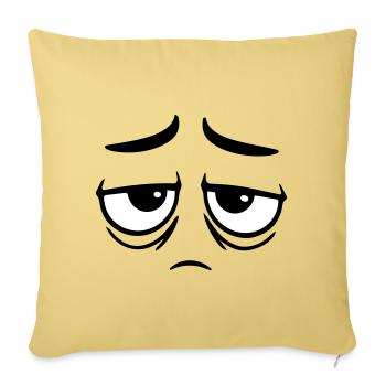 Grumpy sad disappointed face funny - Sofa pillowcase 17,3'' x 17,3'' (45 x 45 cm) - washed yellow - Front