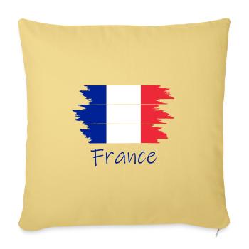 Französische Flagge Pinselstrich - Sofakissenbezug 45 x 45 cm - Hellgelb - Vorne