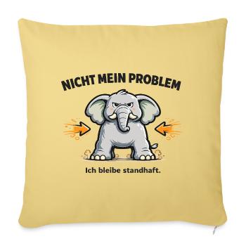 Nicht mein Problem – standhafter Elefant - Sofakissenbezug 45 x 45 cm - Hellgelb - Vorne