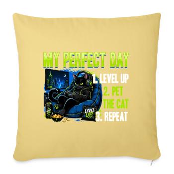 Gamer Gaming Cat Video Game - Sofakissenbezug 45 x 45 cm - Hellgelb - Vorne
