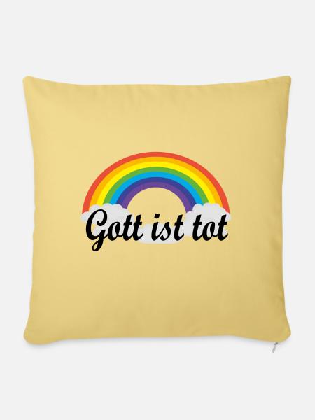gott ist tot Nietzsche Regenbogen - Sofakissenbezug 45 x 45 cm - Hellgelb