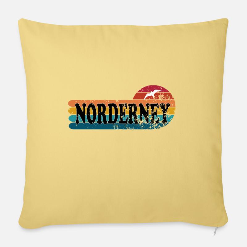 Insel Norderney Ostfriesland - Sofakissenbezug 45 x 45 cm - Hellgelb