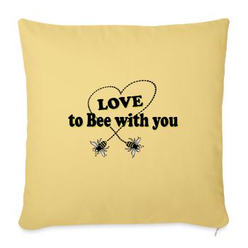 Love to bee with you with heart - Sofa pillowcase 17,3'' x 17,3'' (45 x 45 cm) - washed yellow - Front
