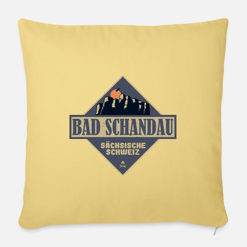 sächsische Schweiz Bad Schandau - Sofakissenbezug 45 x 45 cm - Hellgelb