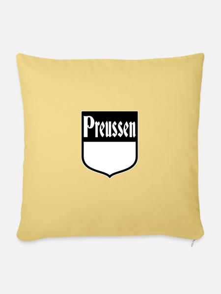 Preussen Wappen schwarz weis - Sofakissenbezug 45 x 45 cm - Hellgelb