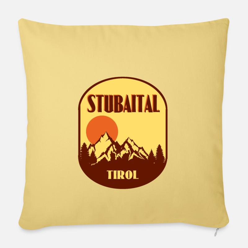 Stubaital Tirol - Sofakissenbezug 45 x 45 cm - Hellgelb