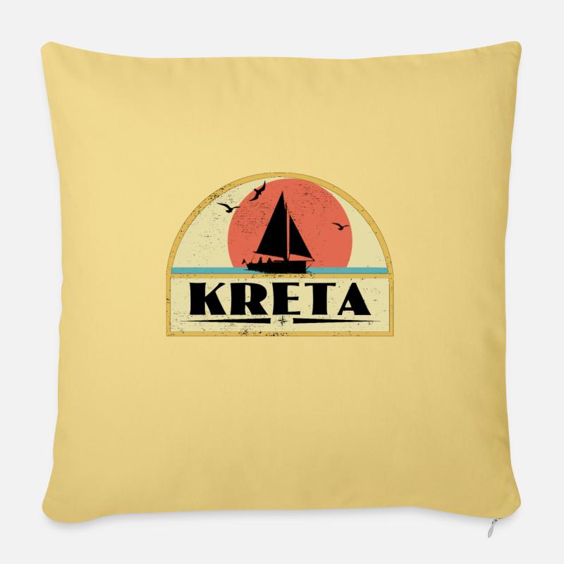 Kreta - Sofakissenbezug 45 x 45 cm - Hellgelb